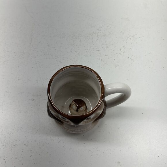 Tea, Coffee Mug-Large 15 oz.Brown Owl W/ “Surprise Owl” Inside World Market - Picture 4 of 4